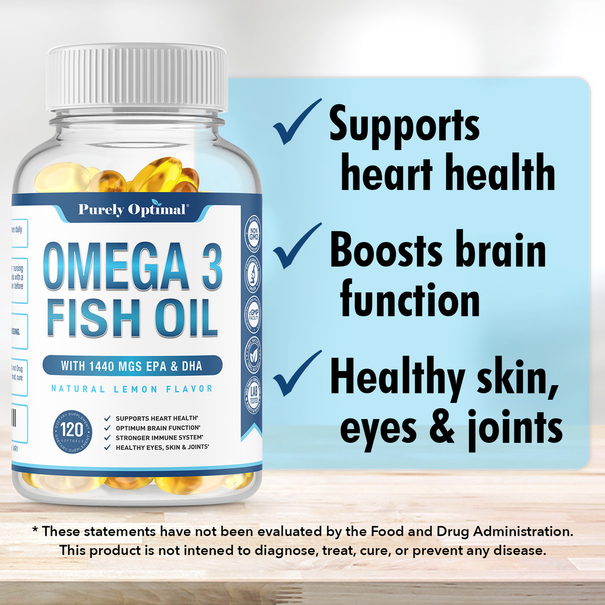 Premium Omega 3 Fish Oil – Purely Optimal Nutrition